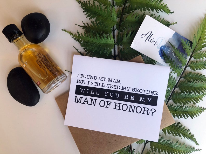 Will you be my Man of Honor card Be My Man of honor wedding card, Man of honour card, Man of honor proposal card, wedding party card image 3