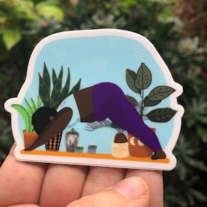 Plant lovers body positivity yoga sticker
