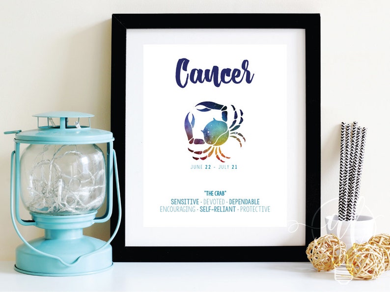 Cancer Zodiac Wall Art Zodiac Art Wall Art Astrology Etsy