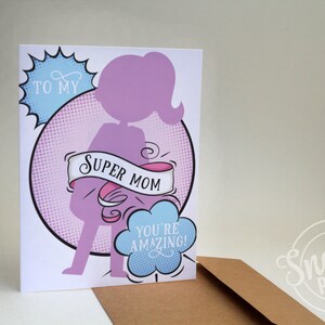 Super Mom mother&#39;s day card, mothers day card, funny mothers day, mother&#39;s day card, funny mother&#39;s day, card for mom, funny mom card