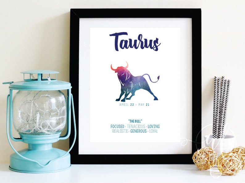 Taurus Zodiac Wall Art Zodiac Art Wall Art Astrology - Etsy