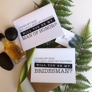 Will you be my Man of Honor card Be My Man of honor wedding card, Man of honour card, Man of honor proposal card, wedding party card image 4
