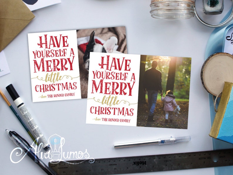 Have yourself a merry little christmas Photo Christmas Card Christmas Card Photo Holiday card photo card christmas photo card image 3