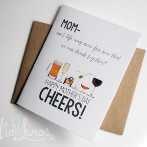 Cheers! Mothers day card - funny mothers day card - mother&#39;s day card - funny card - mothers day - funny mother&#39;s day - card for mom