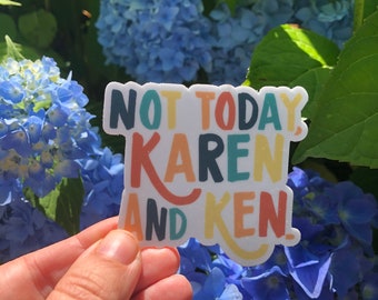 Not today, Karen vinyl sticker, funny sticker, motivational sticker, inspirational quotes, cute stickers, laptop sticker, funny cool sticker