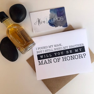 Will you be my Man of Honor card Be My Man of honor wedding card, Man of honour card, Man of honor proposal card, wedding party card image 2