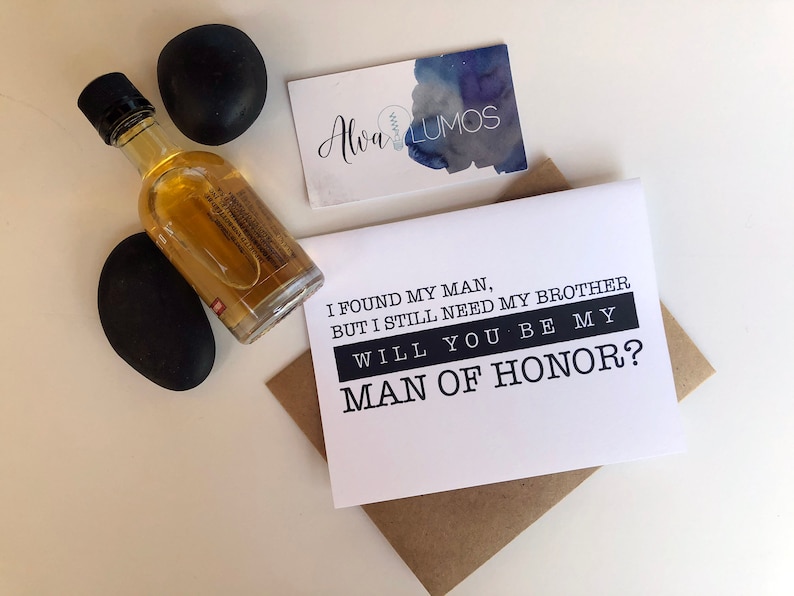 Will you be my Man of Honor card Be My Man of honor wedding card, Man of honour card, Man of honor proposal card, wedding party card image 2