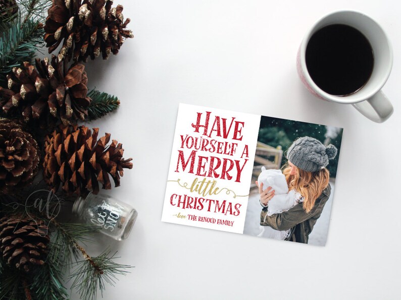 Have yourself a merry little christmas Photo Christmas Card Christmas Card Photo Holiday card photo card christmas photo card image 1