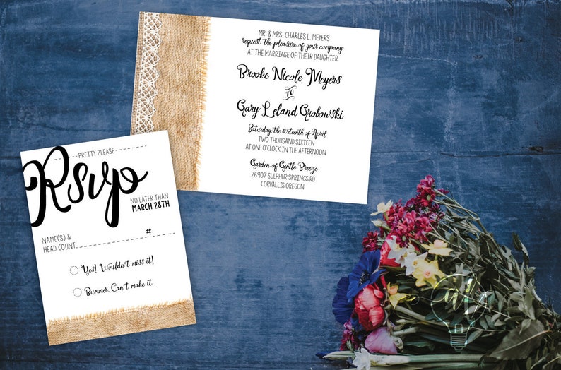 Rustic Country Wedding Invitation Rustic Barn Wedding Fall Etsy