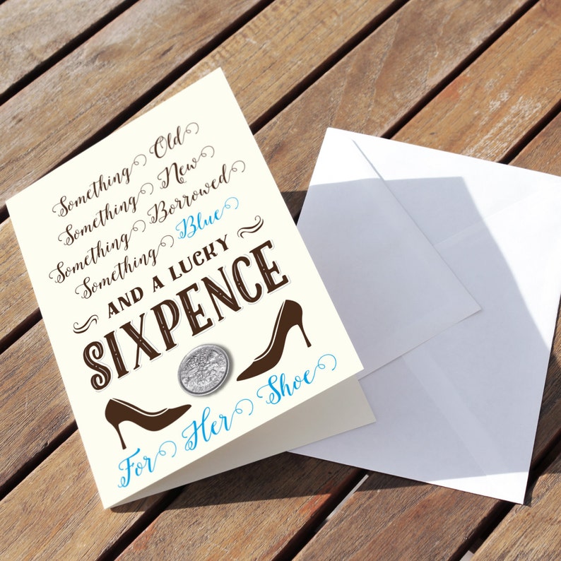 Ivory Lucky Sixpence Keepsake card