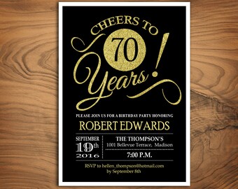 70th birthday invite etsy