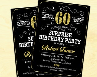 60th birthday invitations for men etsy 60th birthday invitations for him