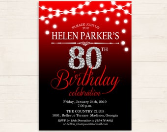 black and red invite etsy