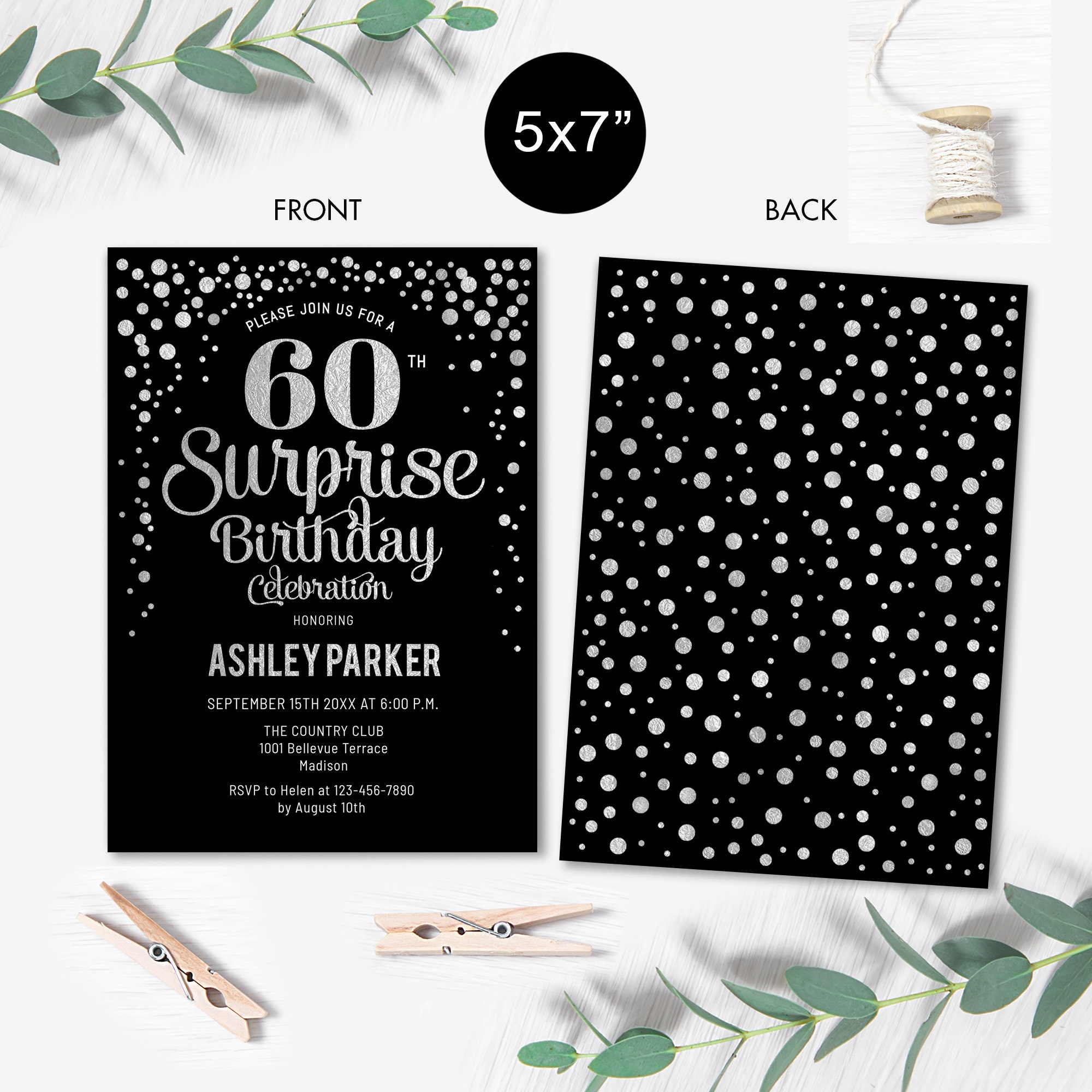 60th Surprise Birthday Invitation INSTANT DOWNLOAD Digital - Etsy