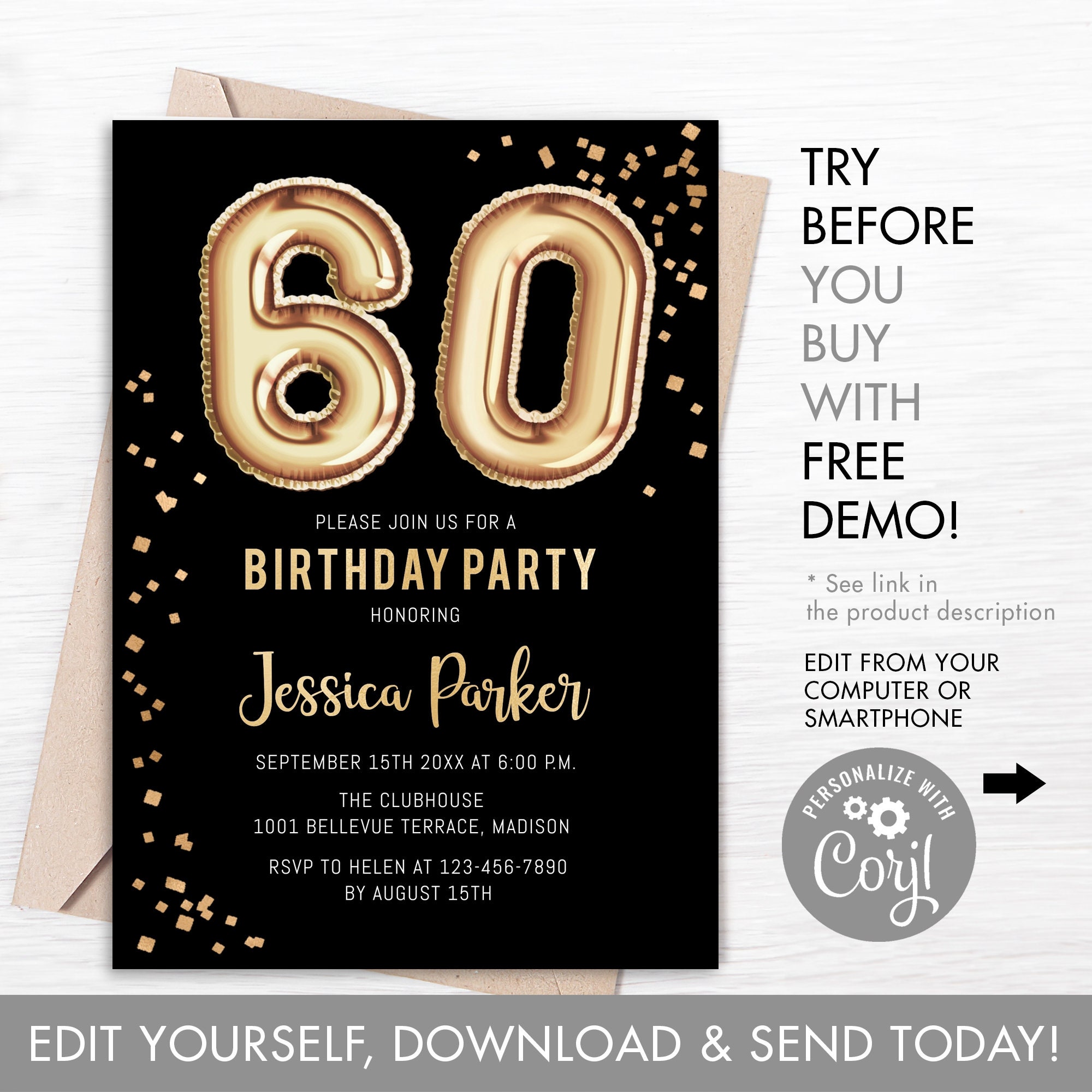 60th-birthday-party-invitation-instant-download-digital-template-black-gold-balloons-adult-birthday-invite-etsy