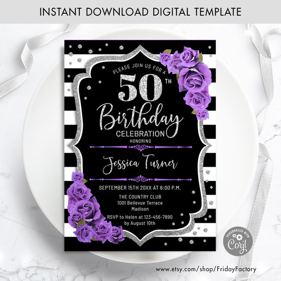 Tarjetas De Invitación De Cumpleaños Redondas De 60 Años
