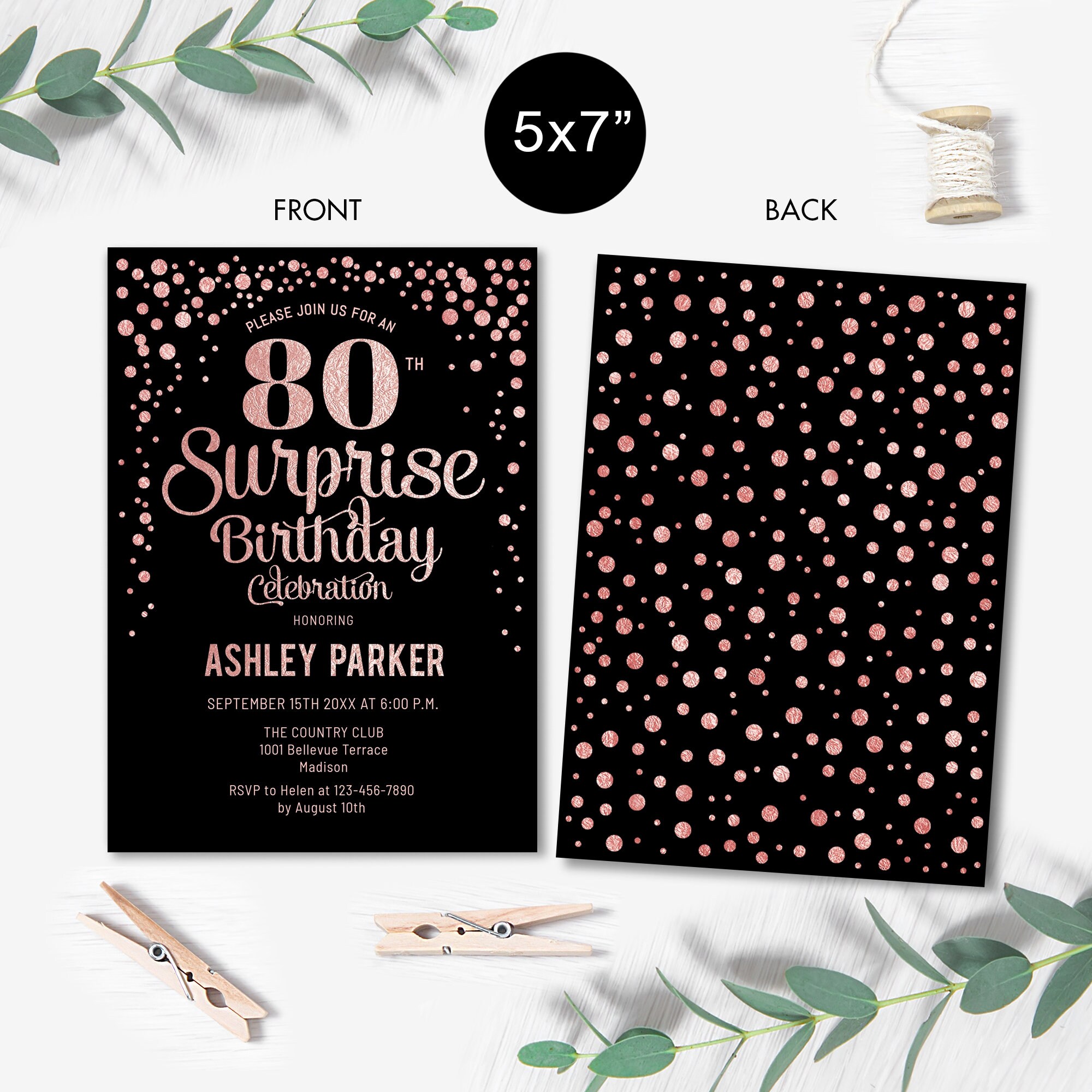 80th Surprise Birthday Invitation INSTANT DOWNLOAD DIY | Etsy
