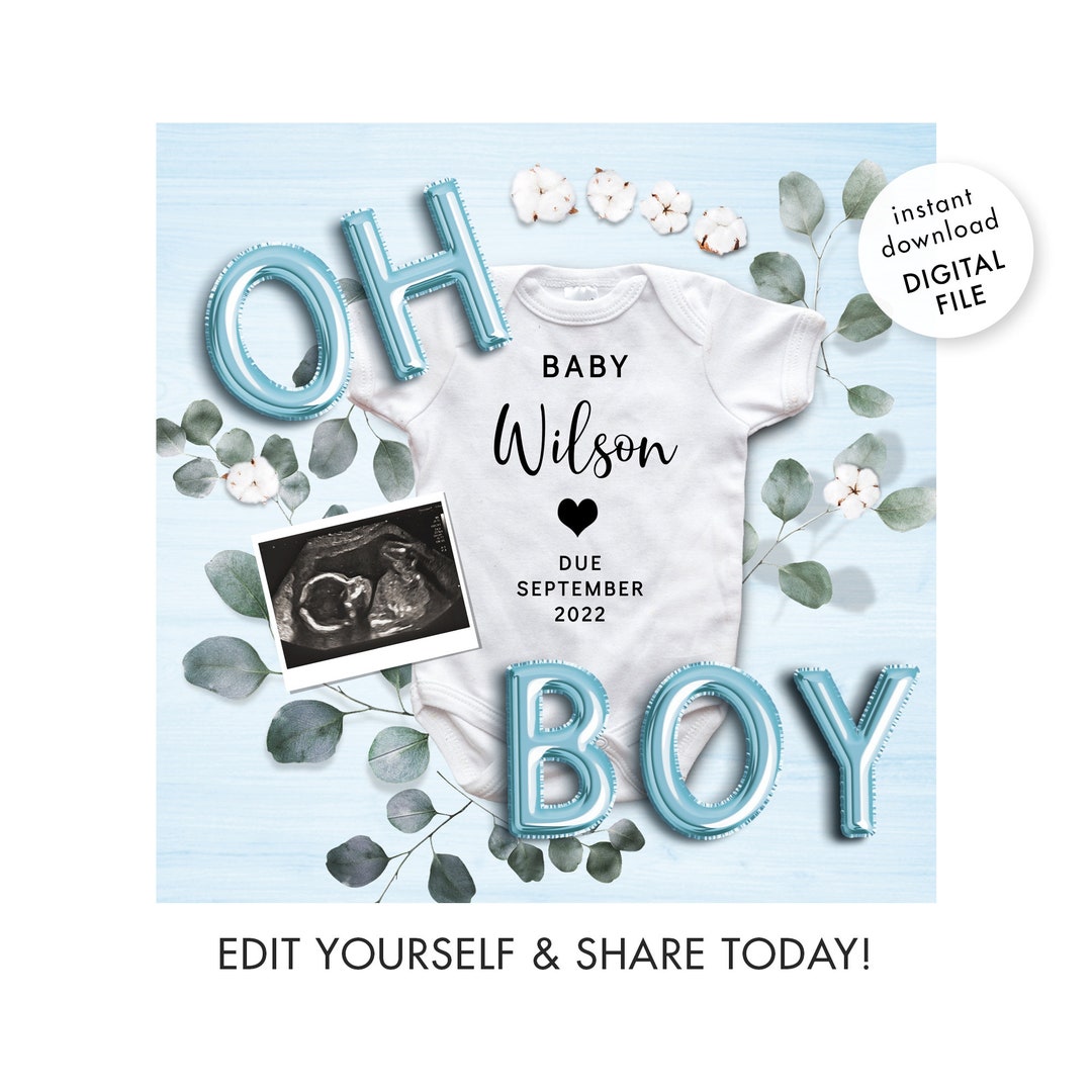 Digital Pregnancy Announcement for Social Media. It's a Etsy