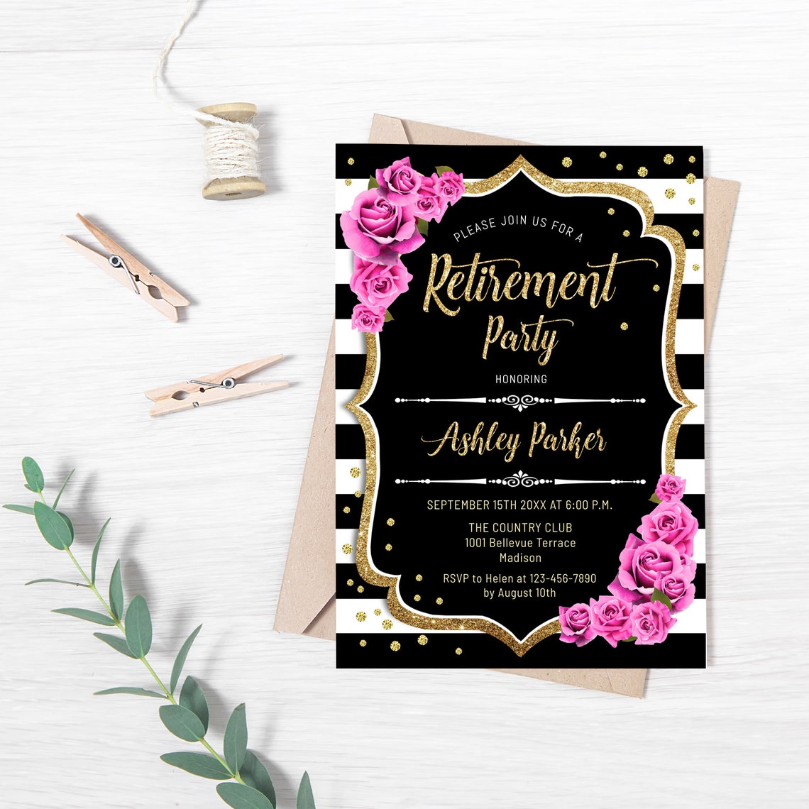 Retirement Party Invitation INSTANT DOWNLOAD Digital Etsy