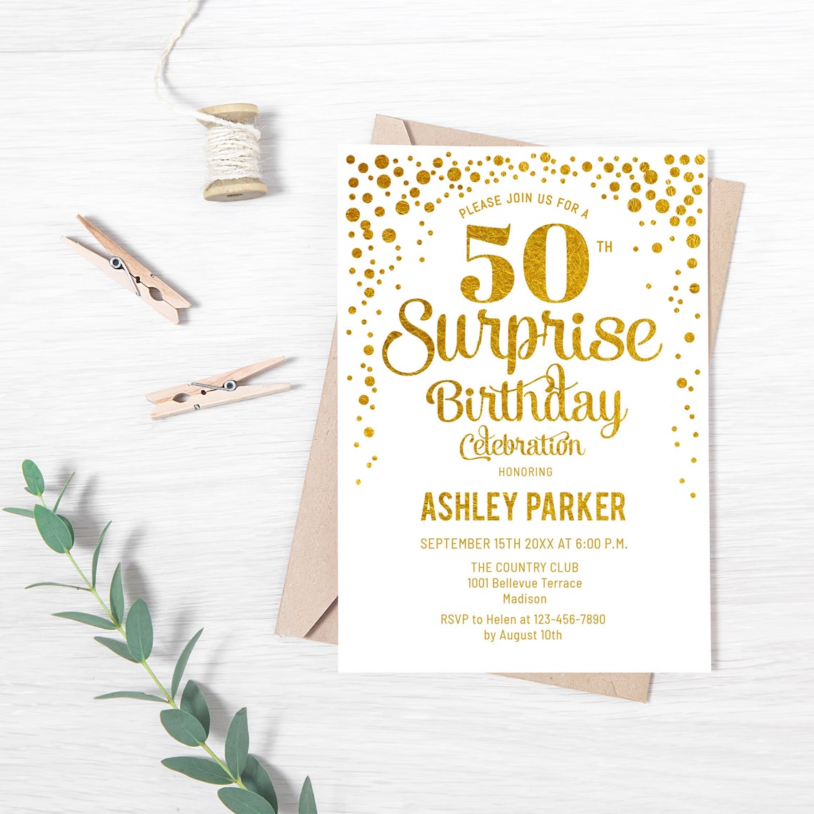 50th Surprise Birthday Invitation INSTANT DOWNLOAD Digital - Etsy