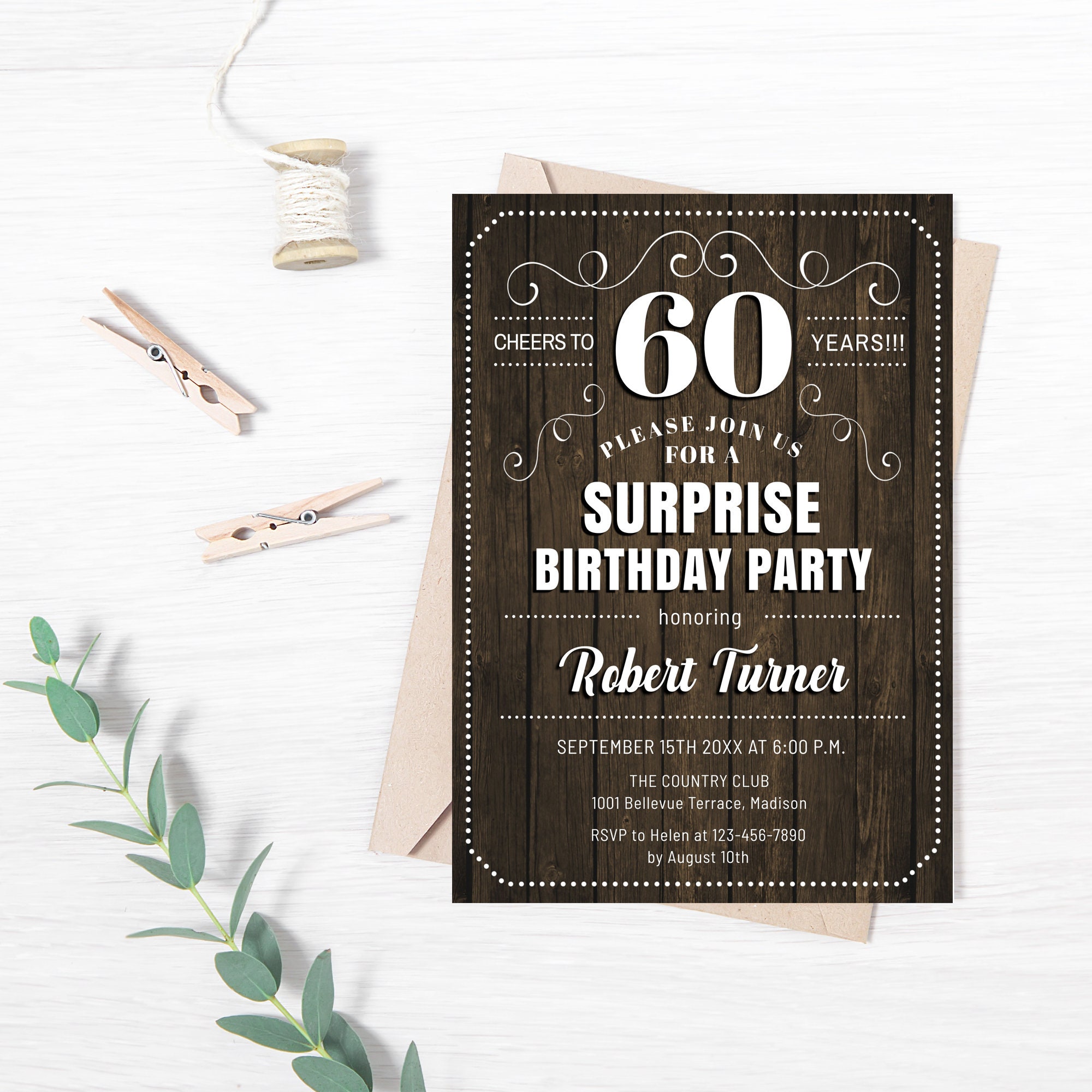 Surprise 60th Birthday Party Invitation INSTANT DOWNLOAD | Etsy