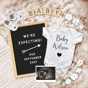 Digitale Schwangerschaftsankündigung. Social Media Gender Neutral Baby Reveal. DIY Schwangere Ankündigung. Instagram Facebook
