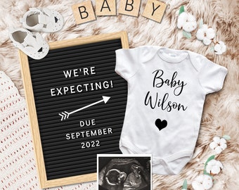 Digital Pregnancy Announcement. Social Media Gender Neutral Baby Reveal. DIY Pregnant Announcement. Instagram Facebook