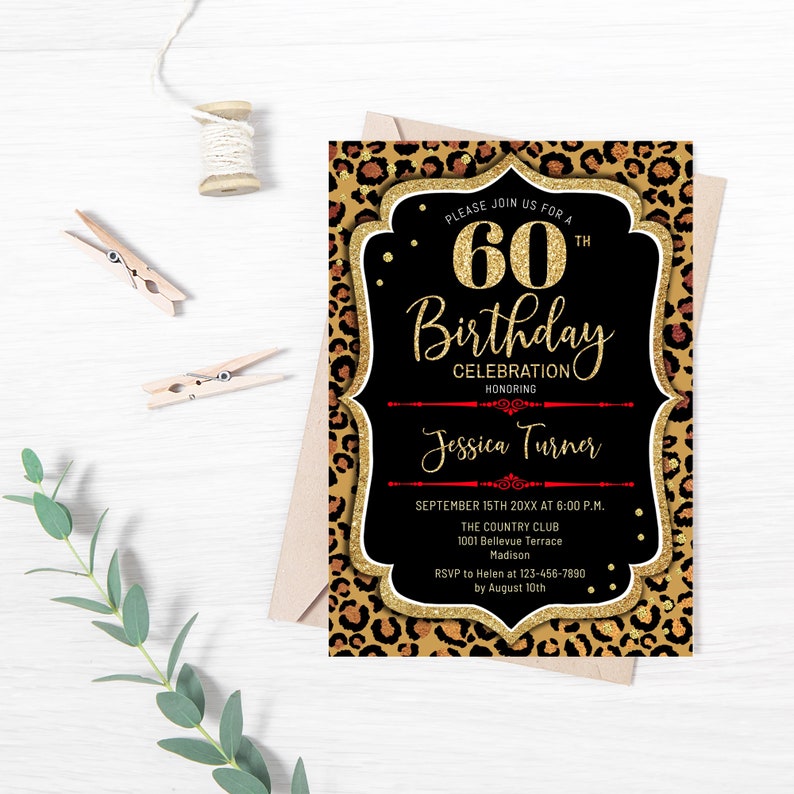 60th Birthday Invitation INSTANT DOWNLOAD Digital Template. - Etsy