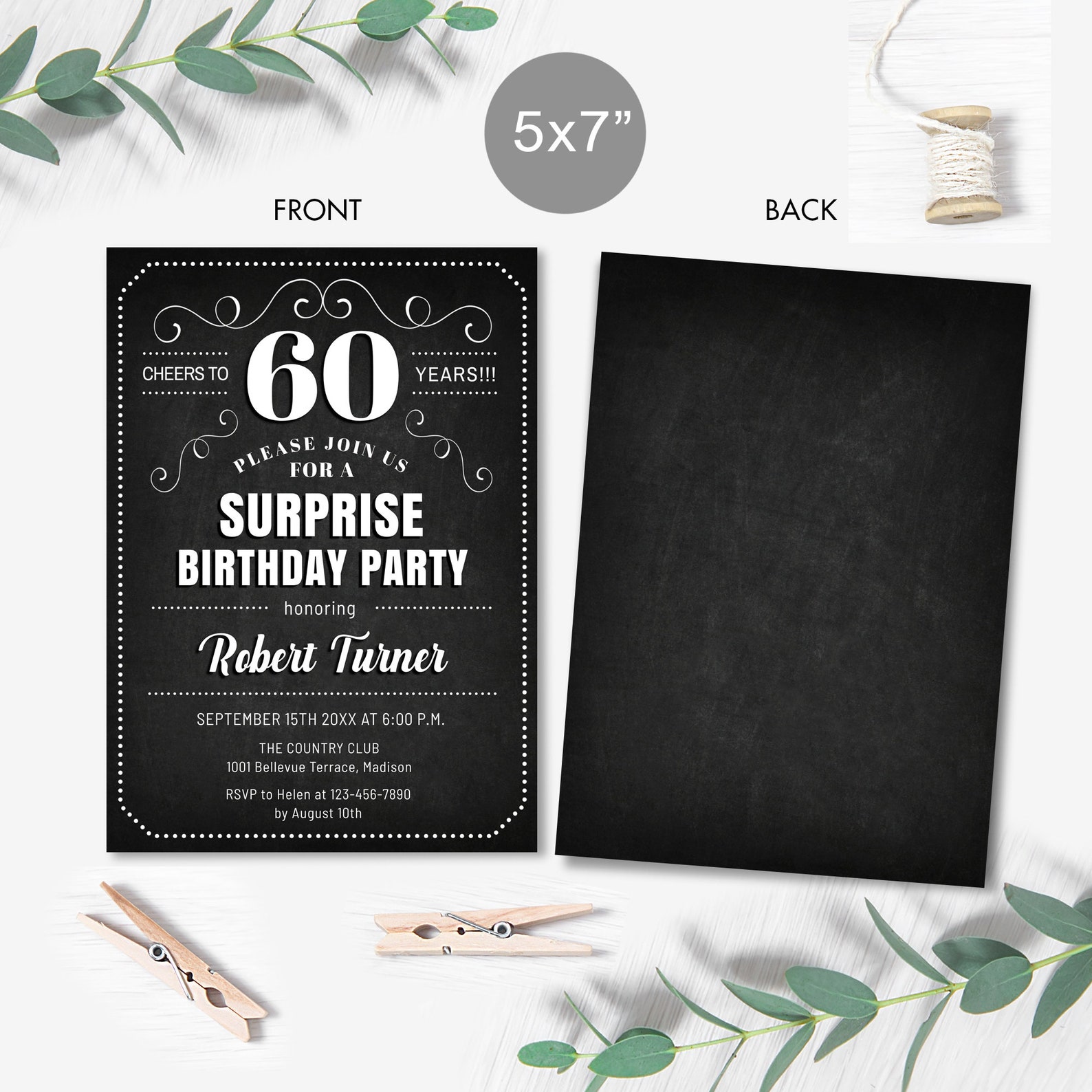 Surprise 60th Birthday Party Invitation INSTANT DOWNLOAD - Etsy