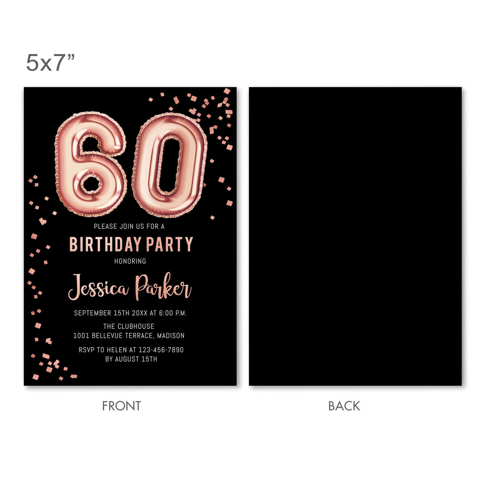 60th Birthday Party Invitation INSTANT DOWNLOAD Digital | Etsy