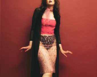 1990s early 2000s Collette Dinnigan pink lace skirt