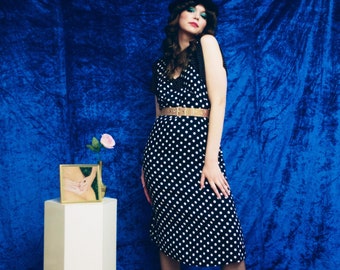 1990s Zoe polka dot dress