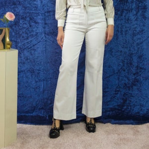 1970s Jones New York white flare pants image 2
