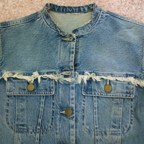 early 2000s Plein Sud frayed denim jacket - image 4