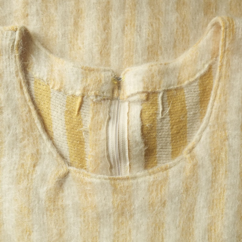 1960s peaches and cream striped mohair dress image 9