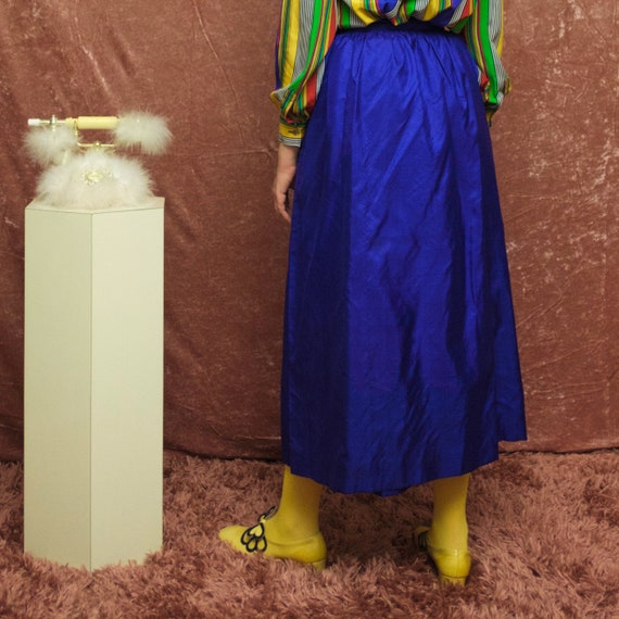 1970s purple silk wrap skirt - image 3