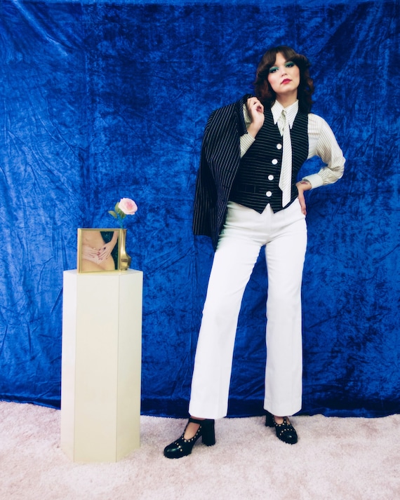 1970s Jones New York White Flare Pants - Etsy