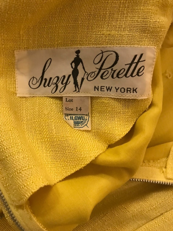vintage 1960s Suzy Perette yellow wiggle dress - image 4