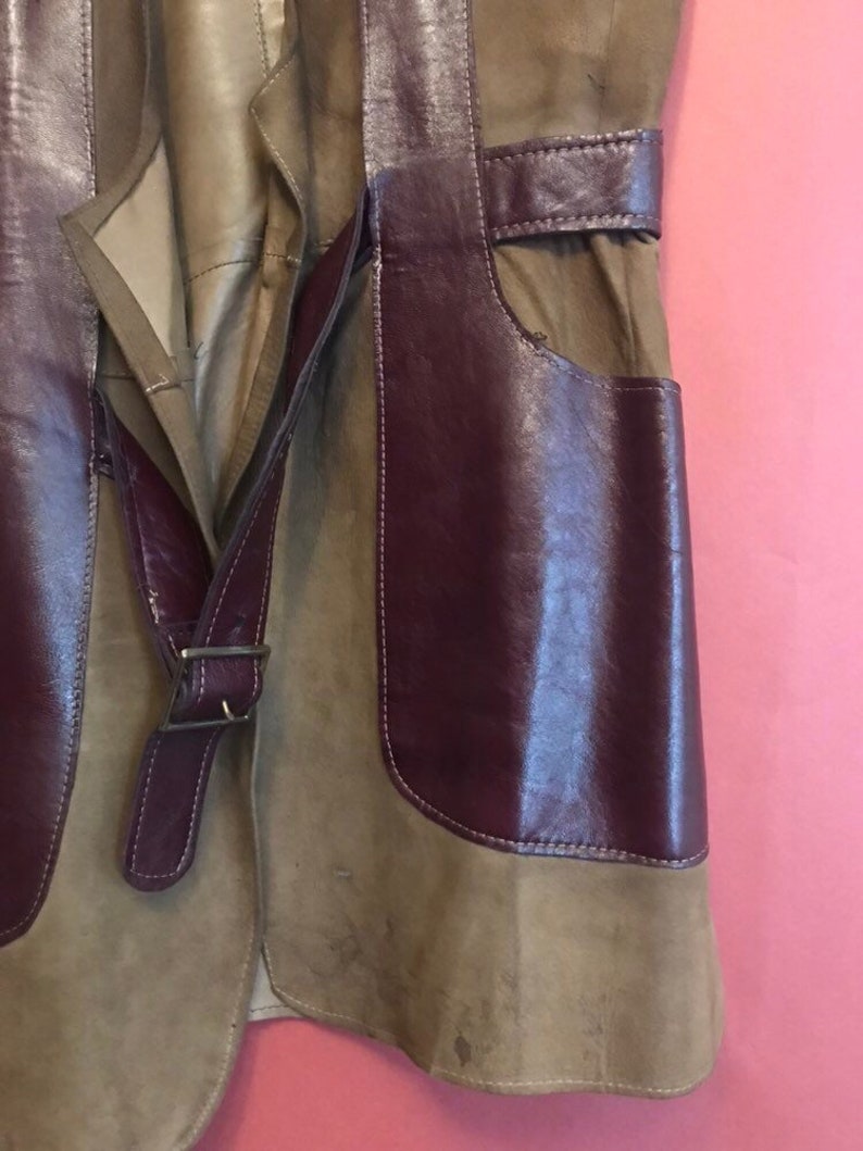 rare vintage 1960s John Stephen 'Sportive Male by Paul' Carnaby St brown suede leather belted vest image 5