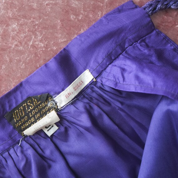 1970s purple silk wrap skirt - image 4