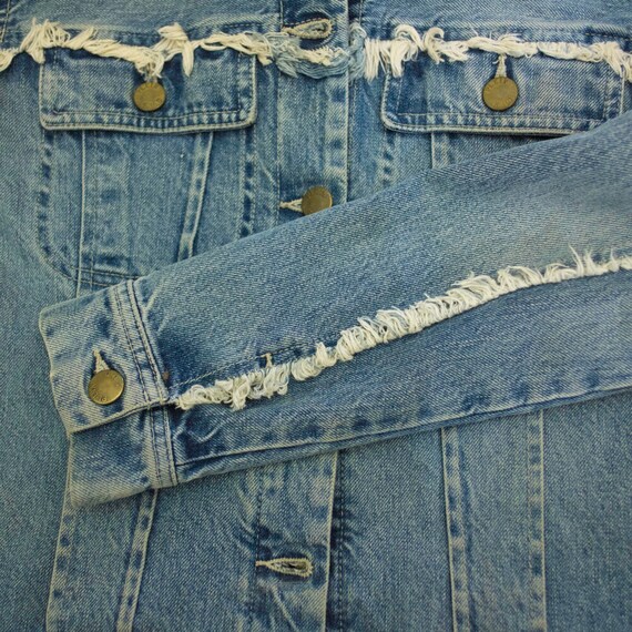 early 2000s Plein Sud frayed denim jacket - image 5