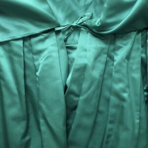 1960s teal satin tie front cape image 4