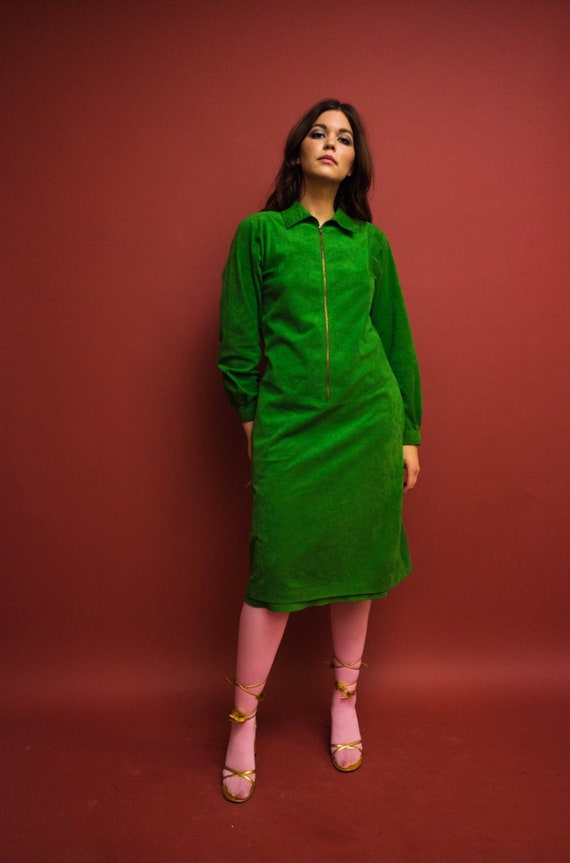 vintage 1970s Halston kelly green zipped front ult