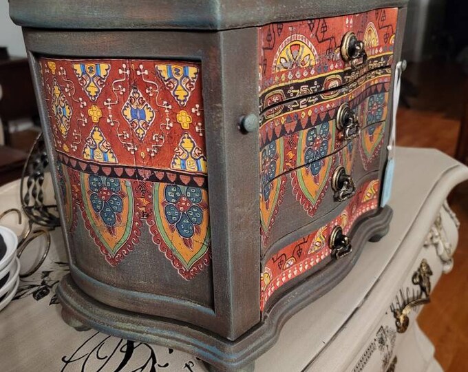 Bohemian Jewelry Box With Side Doors Etsy