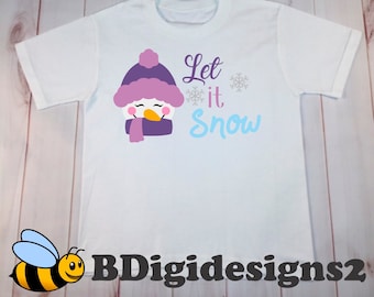 Youth Let It Snow Kids T shirts Shirts Christmas Gifts for Dog Lovers