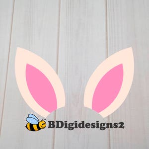 Easter Bunny Monogram Ears Pink or Gray Heat Press Transfer
