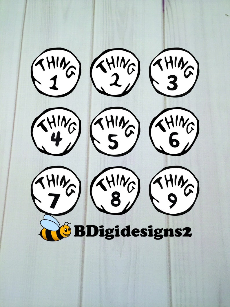 Thing 1, 2, 3, Etc Heat Press Transfer - Etsy