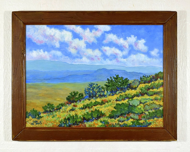 Scenic southwest painting of a ridge in the Manzano Mountains Etsy