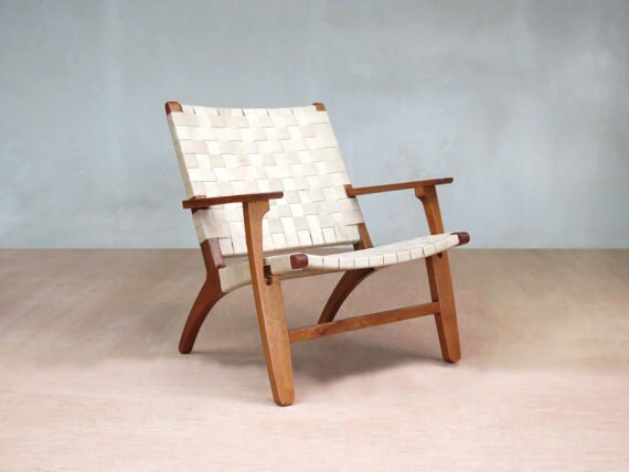 Mid Century Modern Natural Woven Leather Armchair Midcentury Mid Century Modern Natural Woven