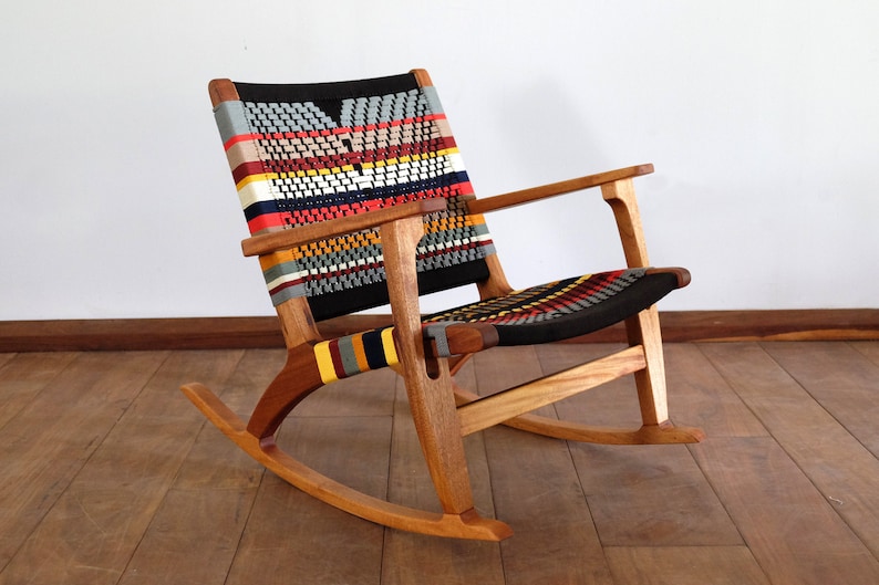 Mid Century Modern Rocking Chair Accent Lounger Image 0